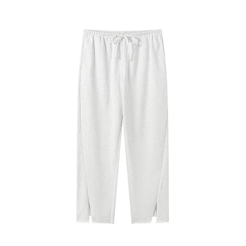 Low-waist, slit, adjustable rolled-edge joggers