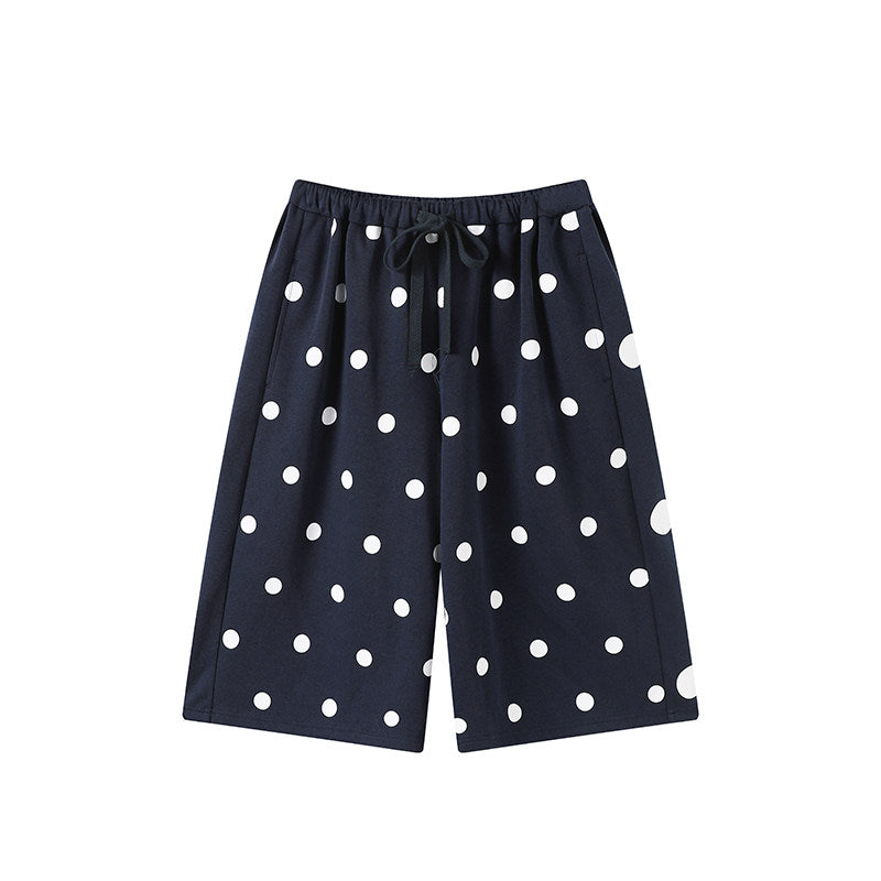 Dot-patterned casual seven-inch pants, versatile and comfortable