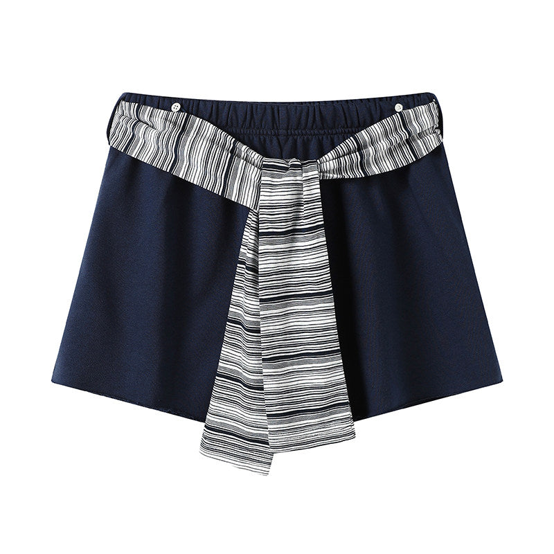 Vortex printed small pocket rolled elastic waistband detachable sports sweatpants casual shorts