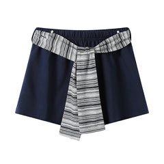 Vortex printed small pocket rolled elastic waistband detachable sports sweatpants casual shorts