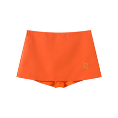 Apple embroidered sporty skirt