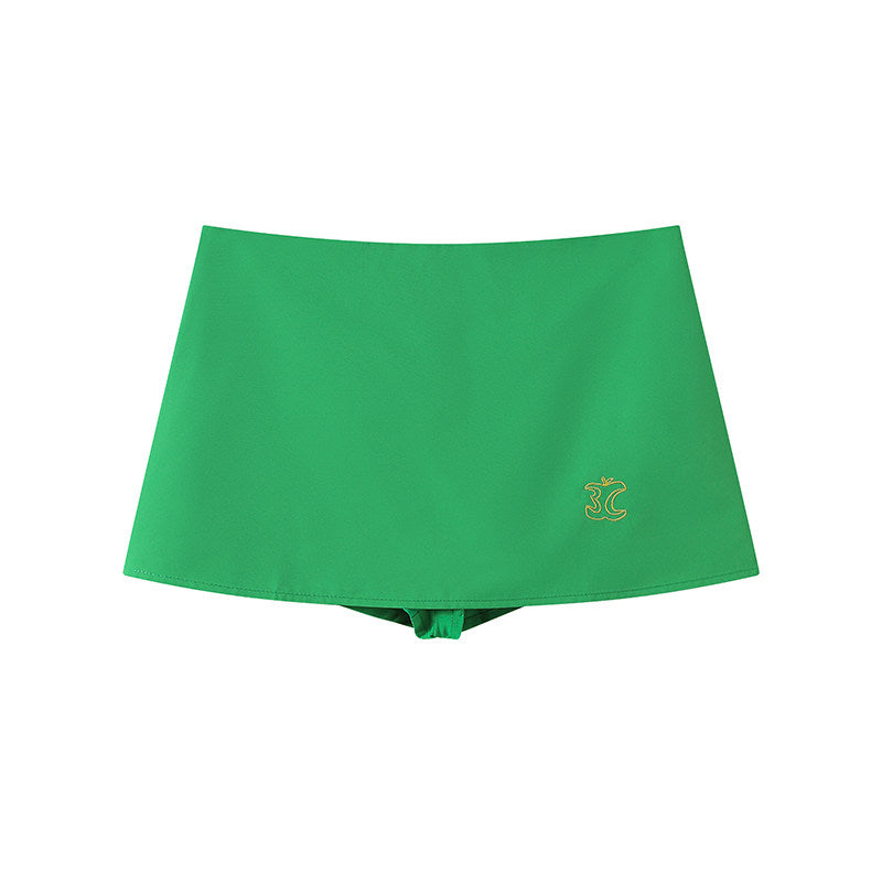 Apple embroidered sporty skirt