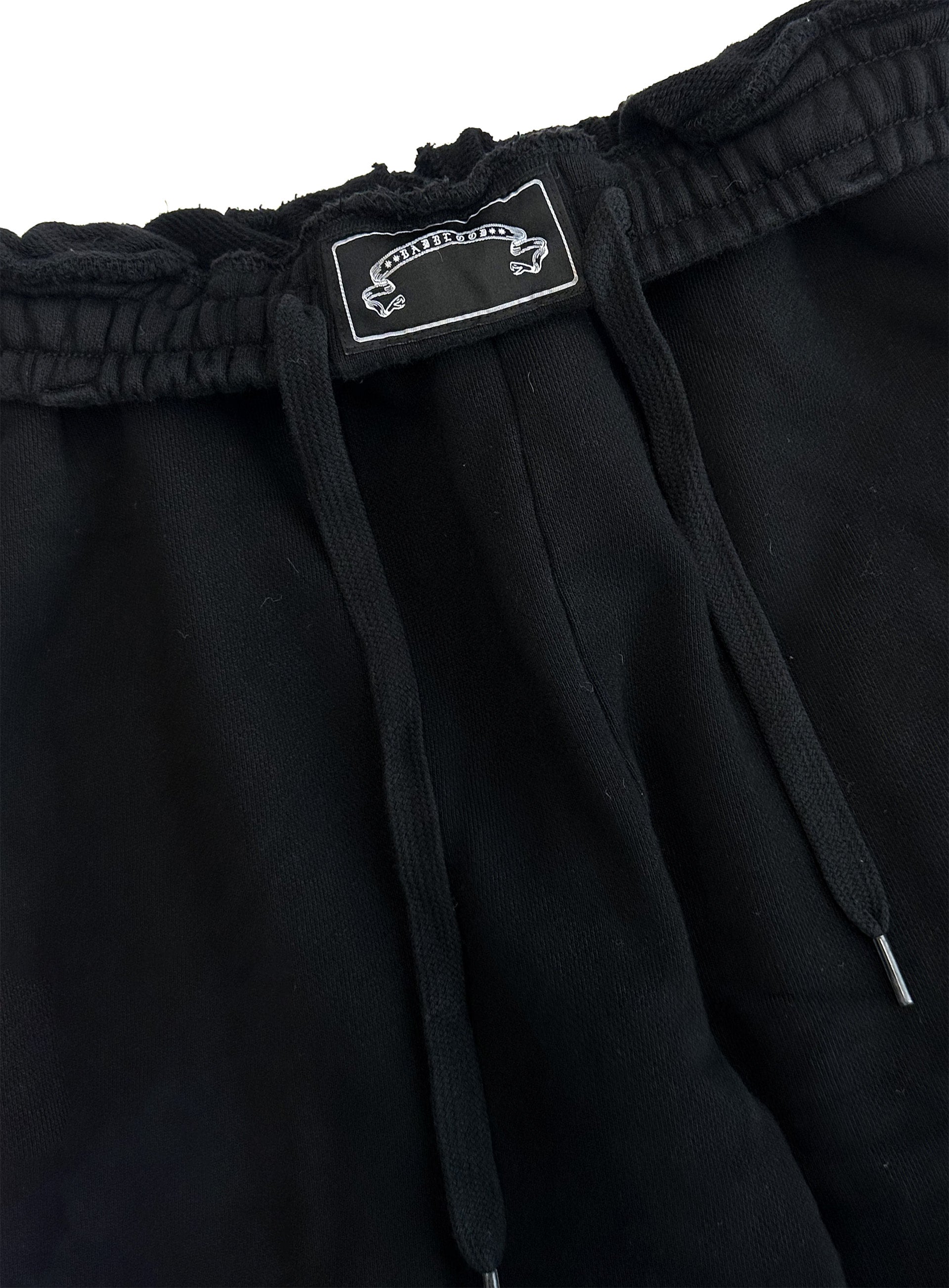 [w-pts25-059] Mystic Capsule 2-Way Curved Jogger Trousers - Black/White