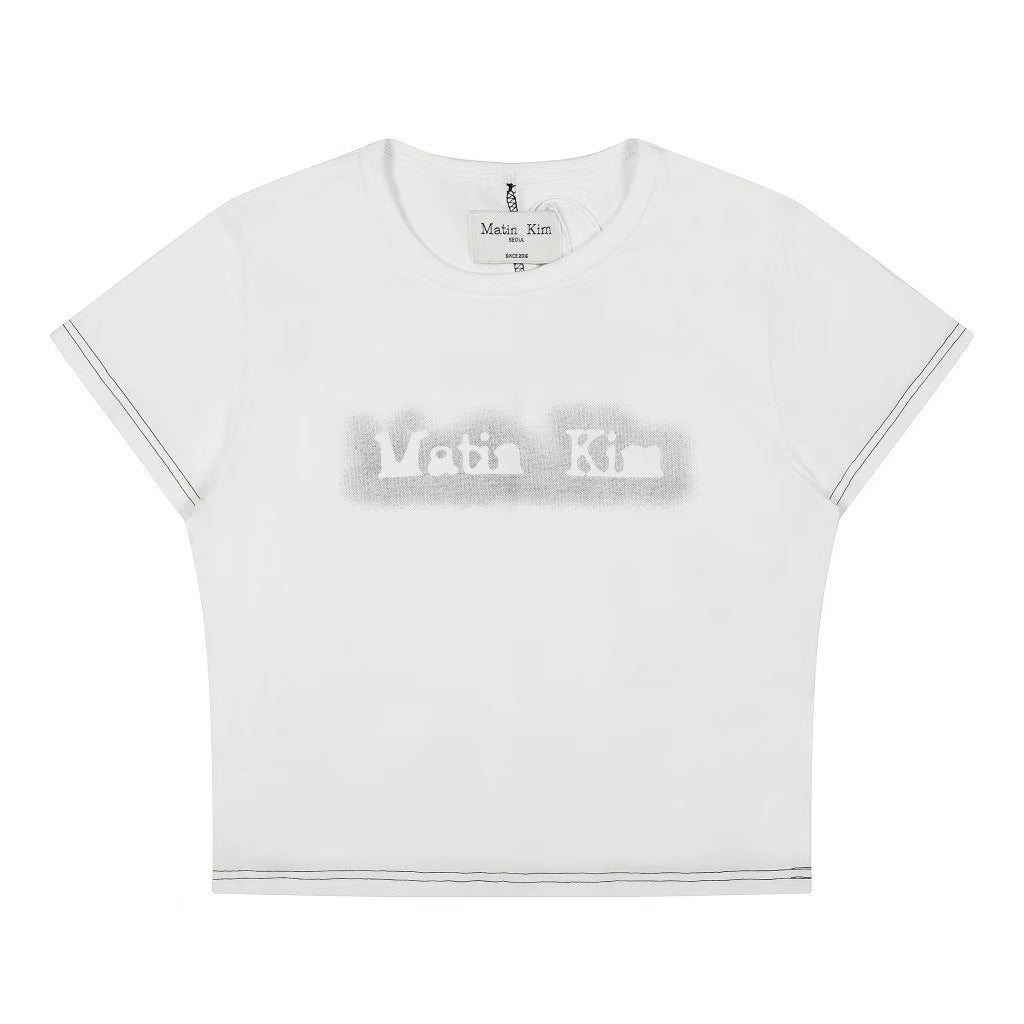 MATIN SHADE LOGO CROP TOP IN GRAY