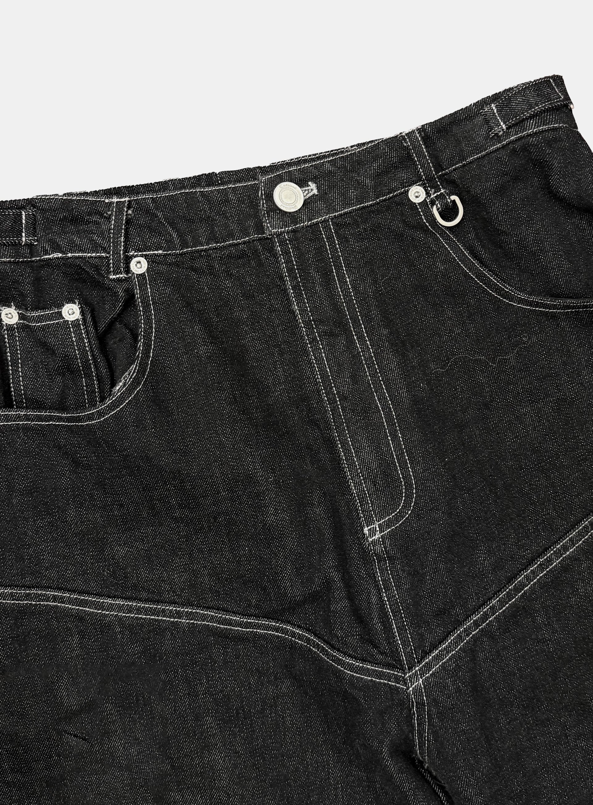 [w-pts25-030] Squad Convex Pants - Denim Black