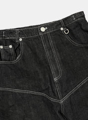 [w-pts25-030] Squad Convex Pants - Denim Black