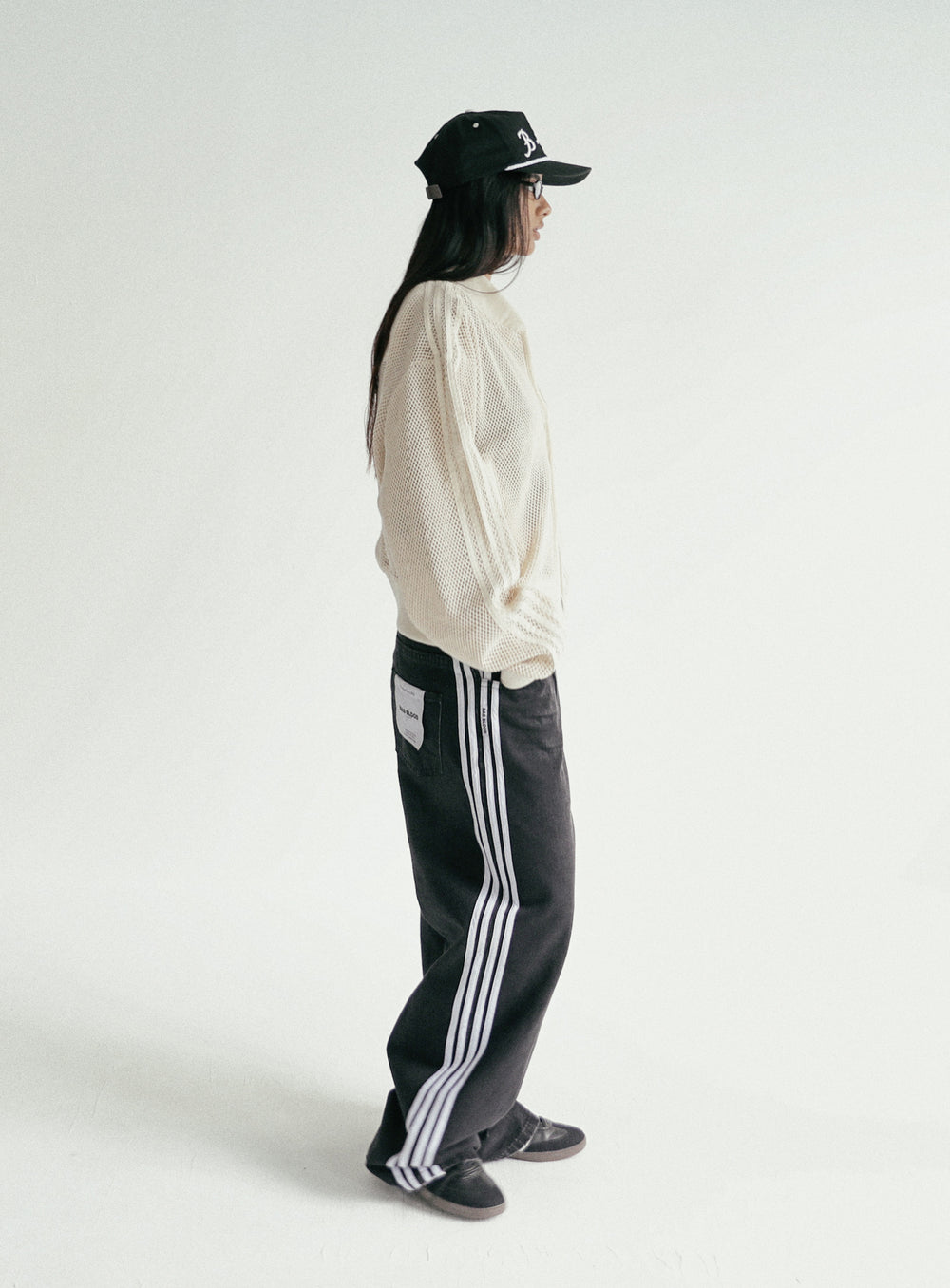 [w-jeans24-003] Billy Track Jeans Baggy Fit - Black