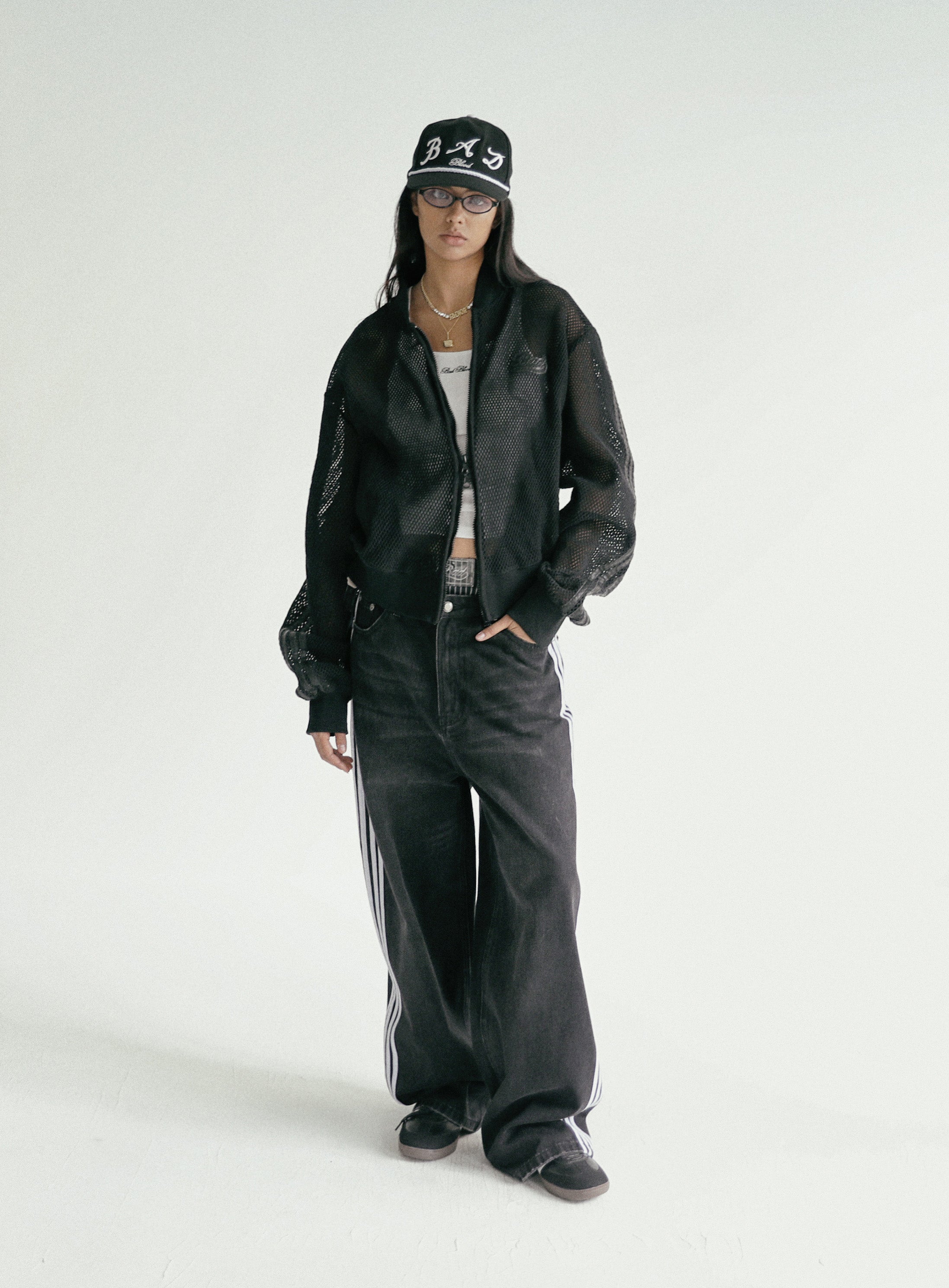 [w-jeans24-003] Billy Track Jeans Baggy Fit - Black