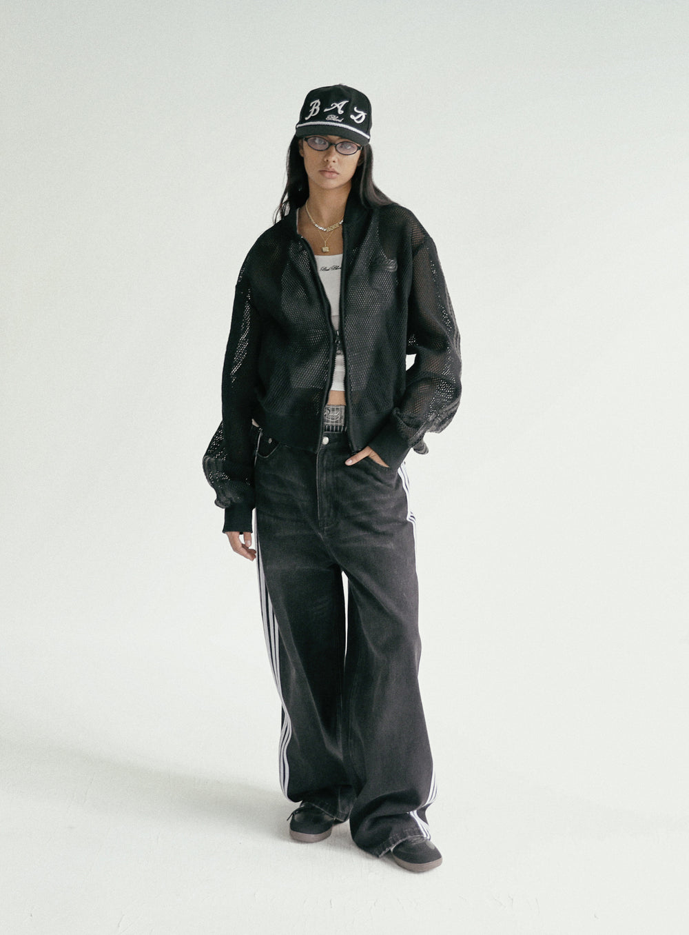 [w-jeans24-003] Billy Track Jeans Baggy Fit - Black
