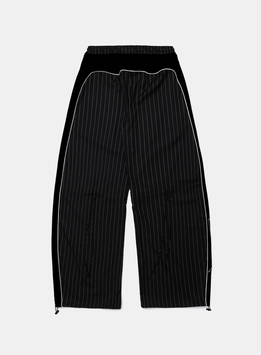 [w-pts25-024] Dark Classic Pinstripe Track Pants - Black