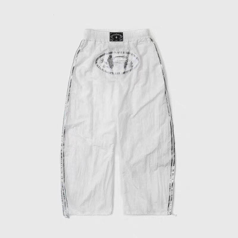 Dark Billy Nylon Curved Track Pants - White
