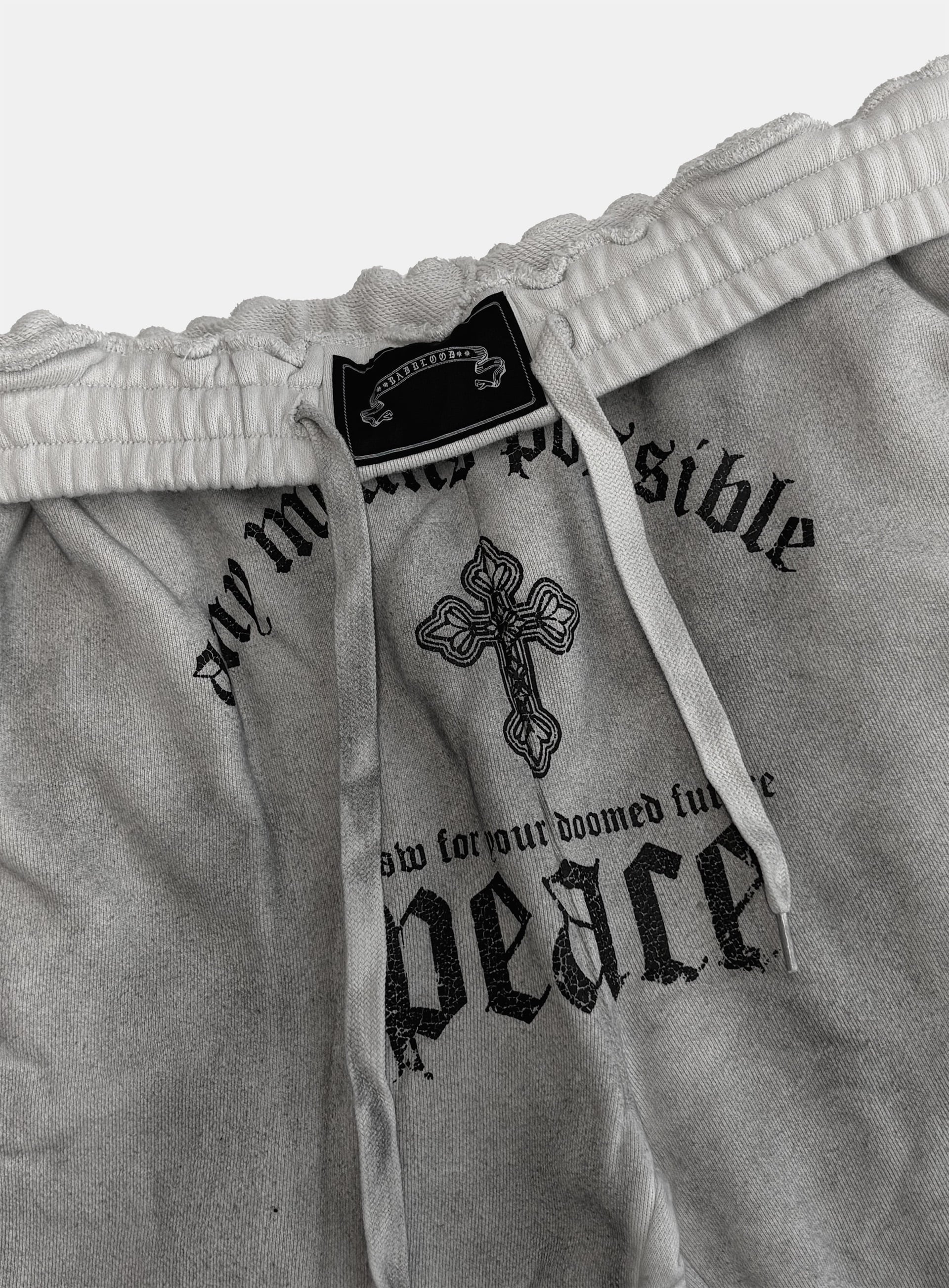 [w-pts25-052] PEACE NOT WAR Jogger - Dusty White