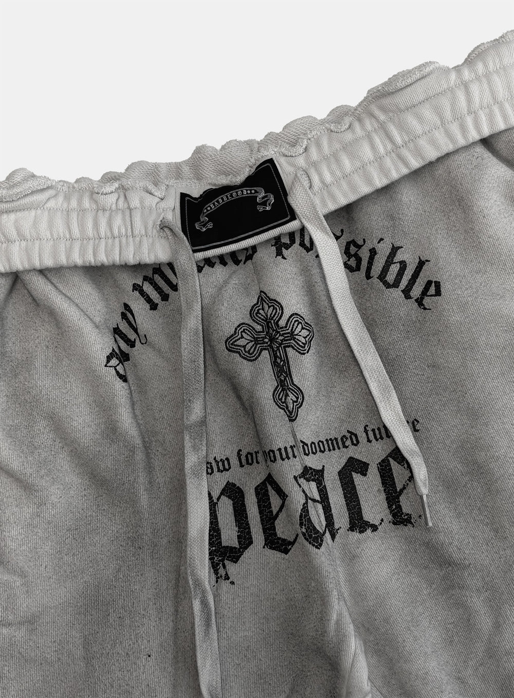 [w-pts25-052] PEACE NOT WAR Jogger - Dusty White