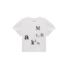 BLURRED LOGO CROP TOP IN WHITE