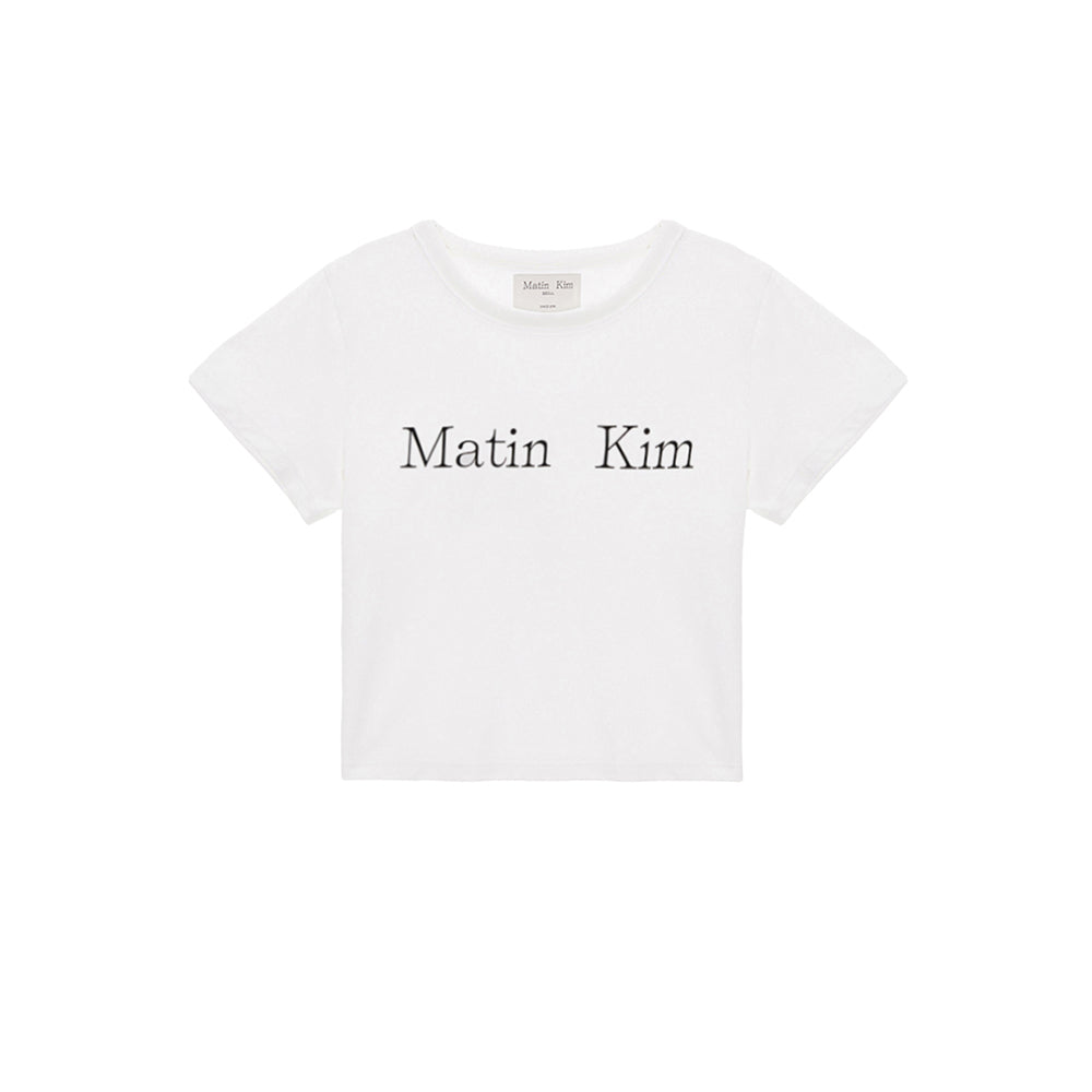 LOGO CROP TOP IN WHITE