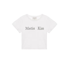 LOGO CROP TOP IN WHITE
