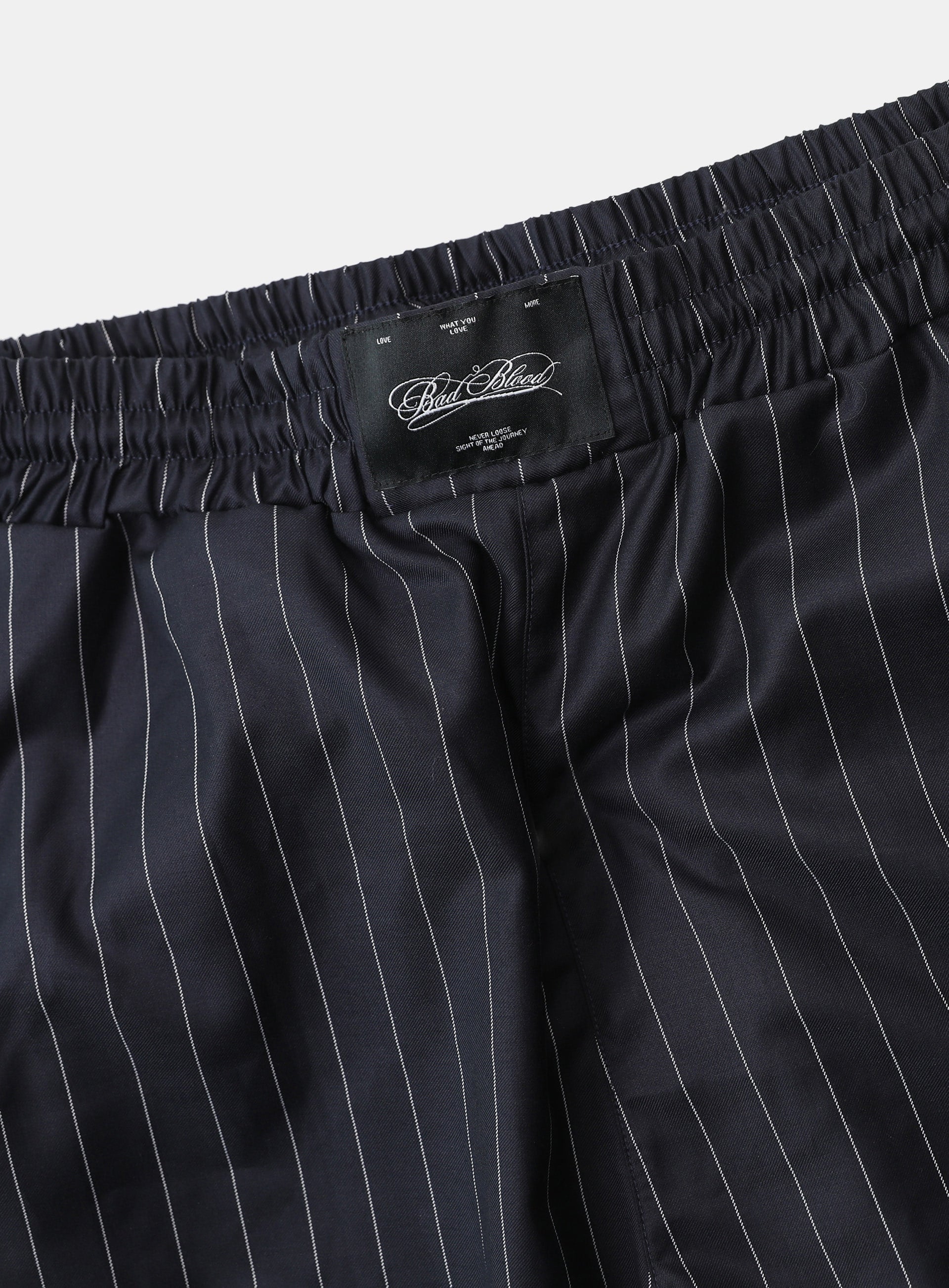 [w-pts25-050] Dark Classic Pinstripe Track Pants - Navy