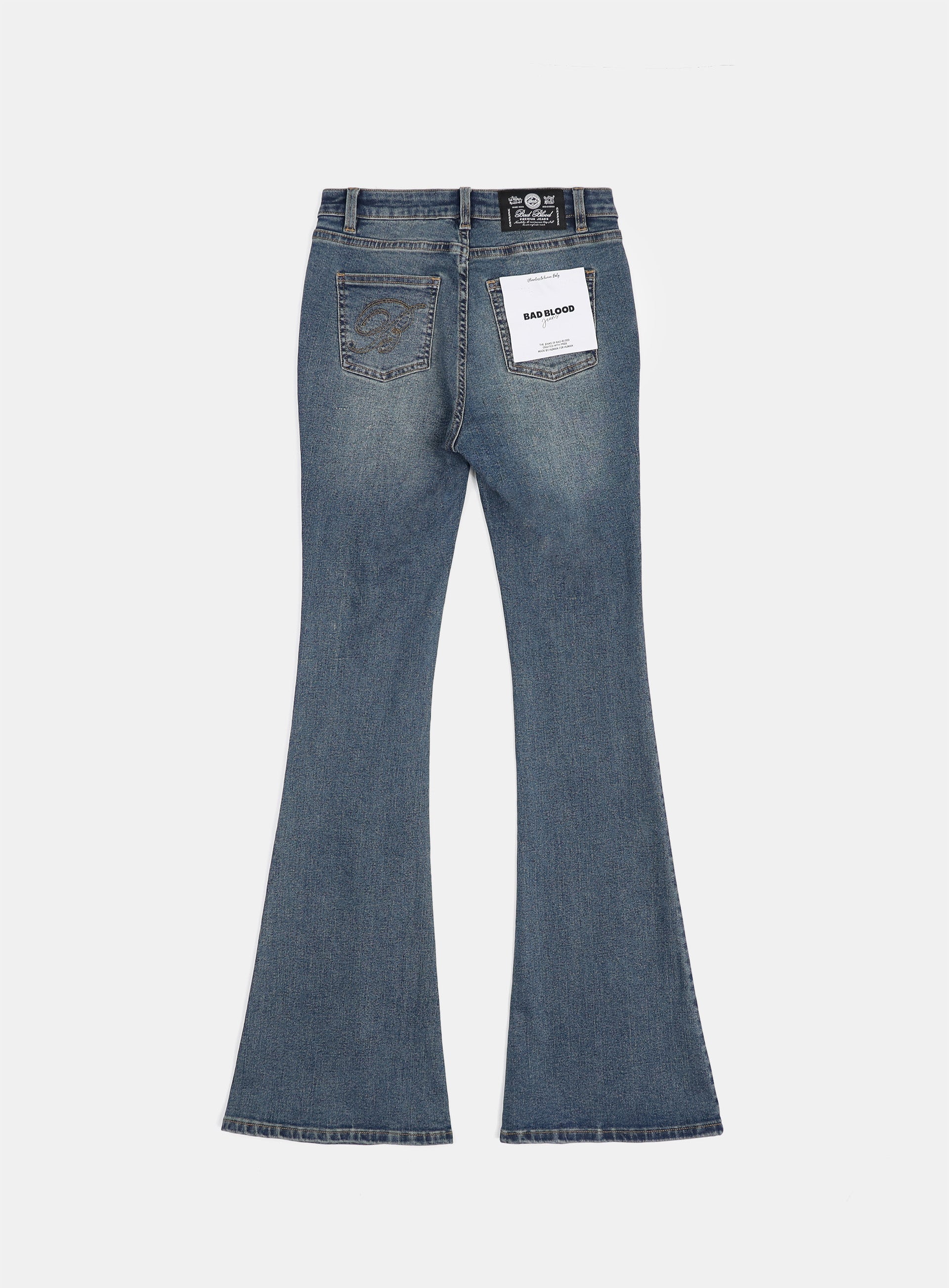 [w-jeans24-011] 0119 Low-rise boot cut jeans - Mid Blue