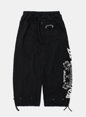 [w-pts25-059] Mystic Capsule 2-Way Curved Jogger Trousers - Black/White