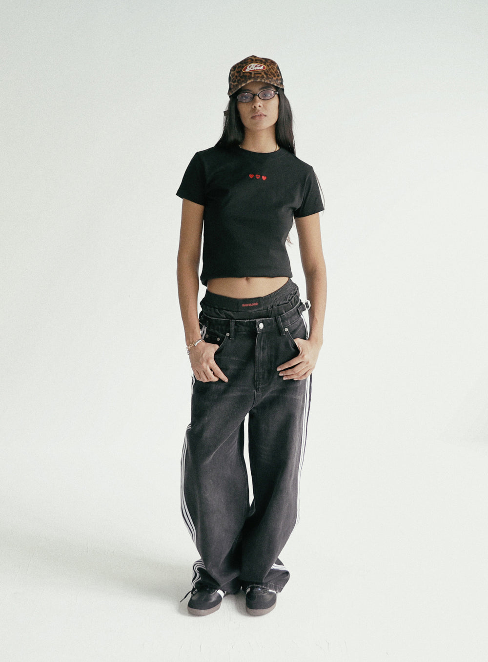 [w-jeans24-003] Billy Track Jeans Baggy Fit - Black