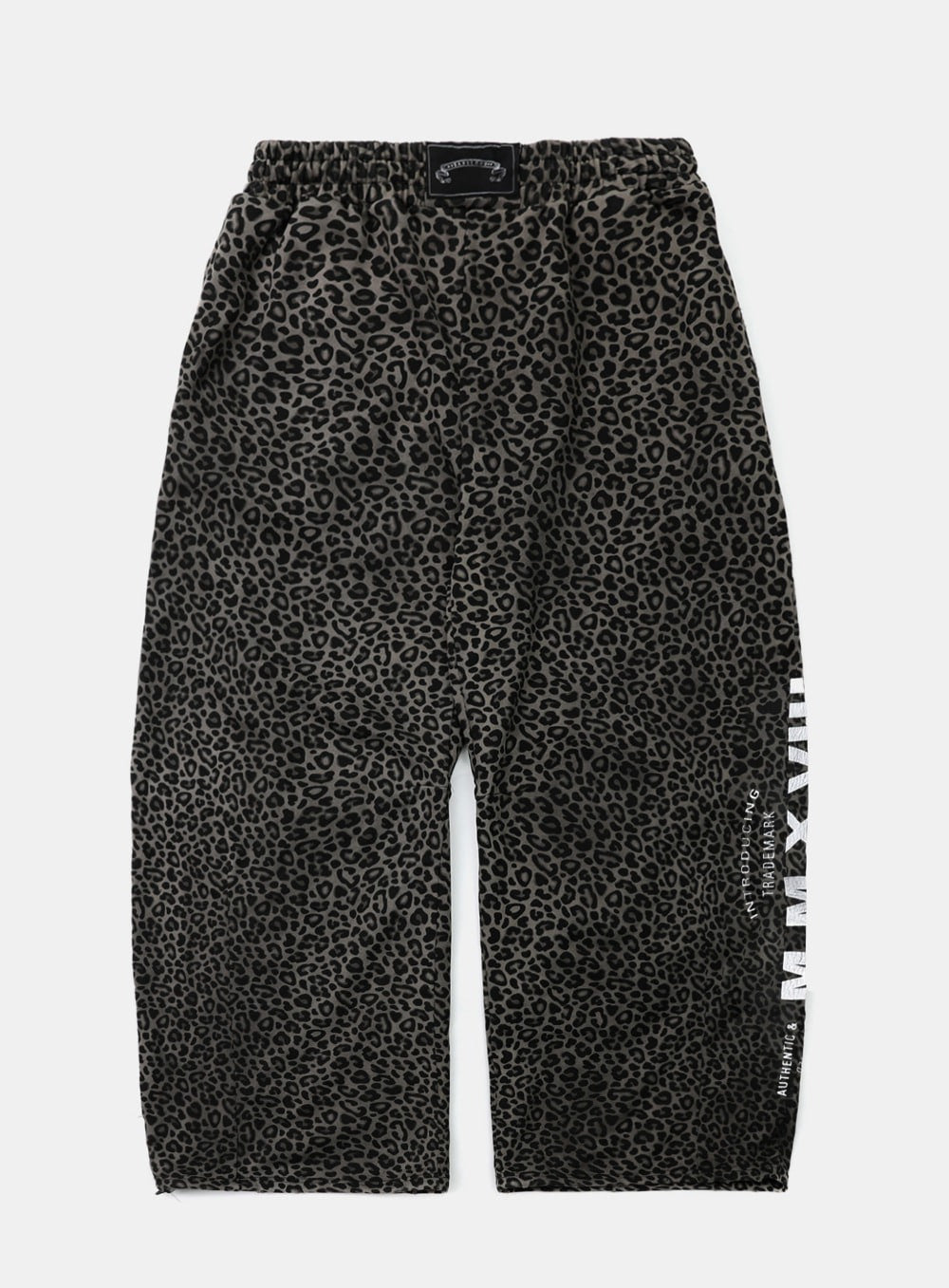 [w-pts25-071] Viper Logo 2-Way Curved Jogger Trousers - Black Leopard