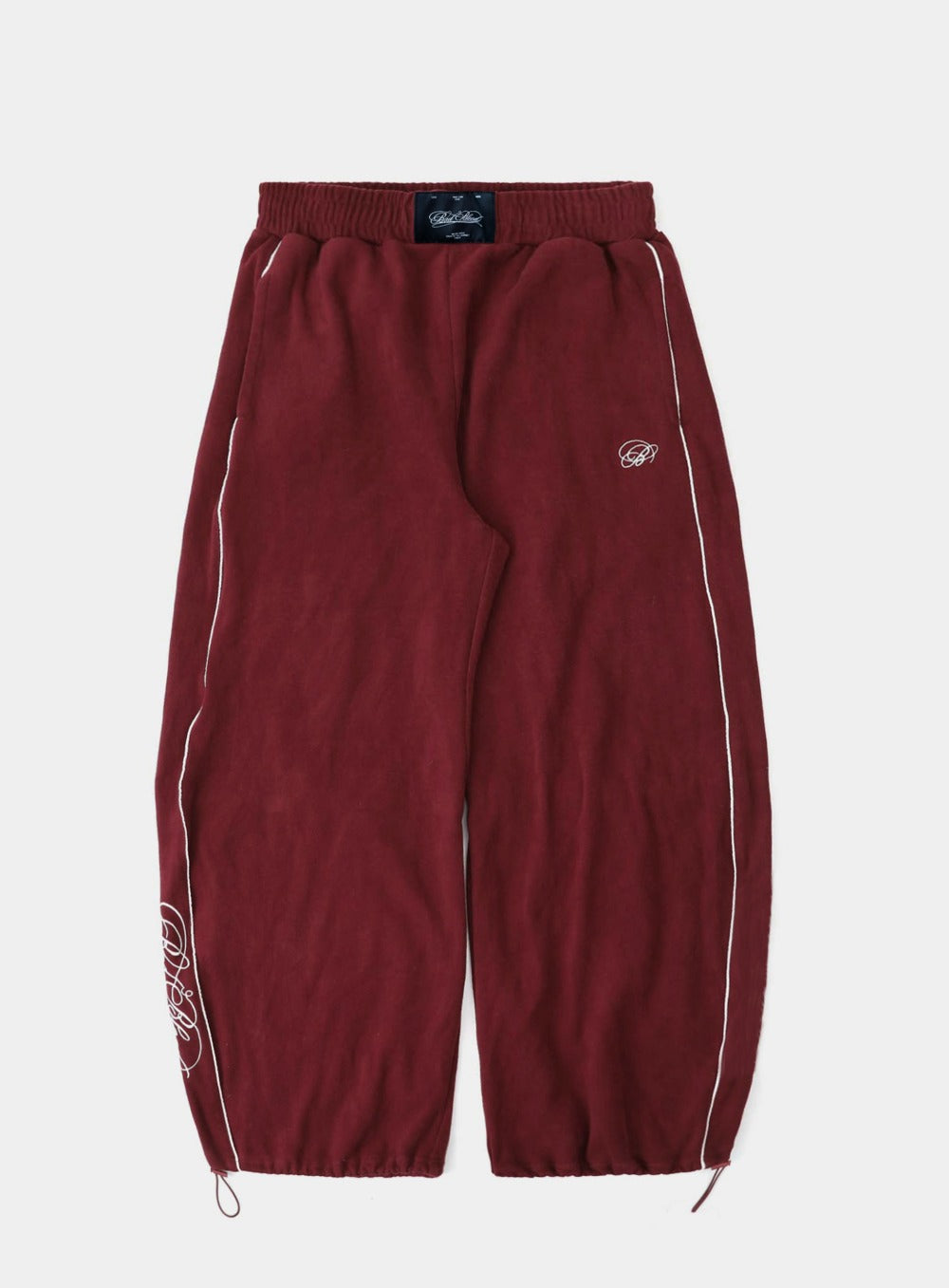[w-pts25-049] Dark Classic Pinstripe Track Pants - Wine