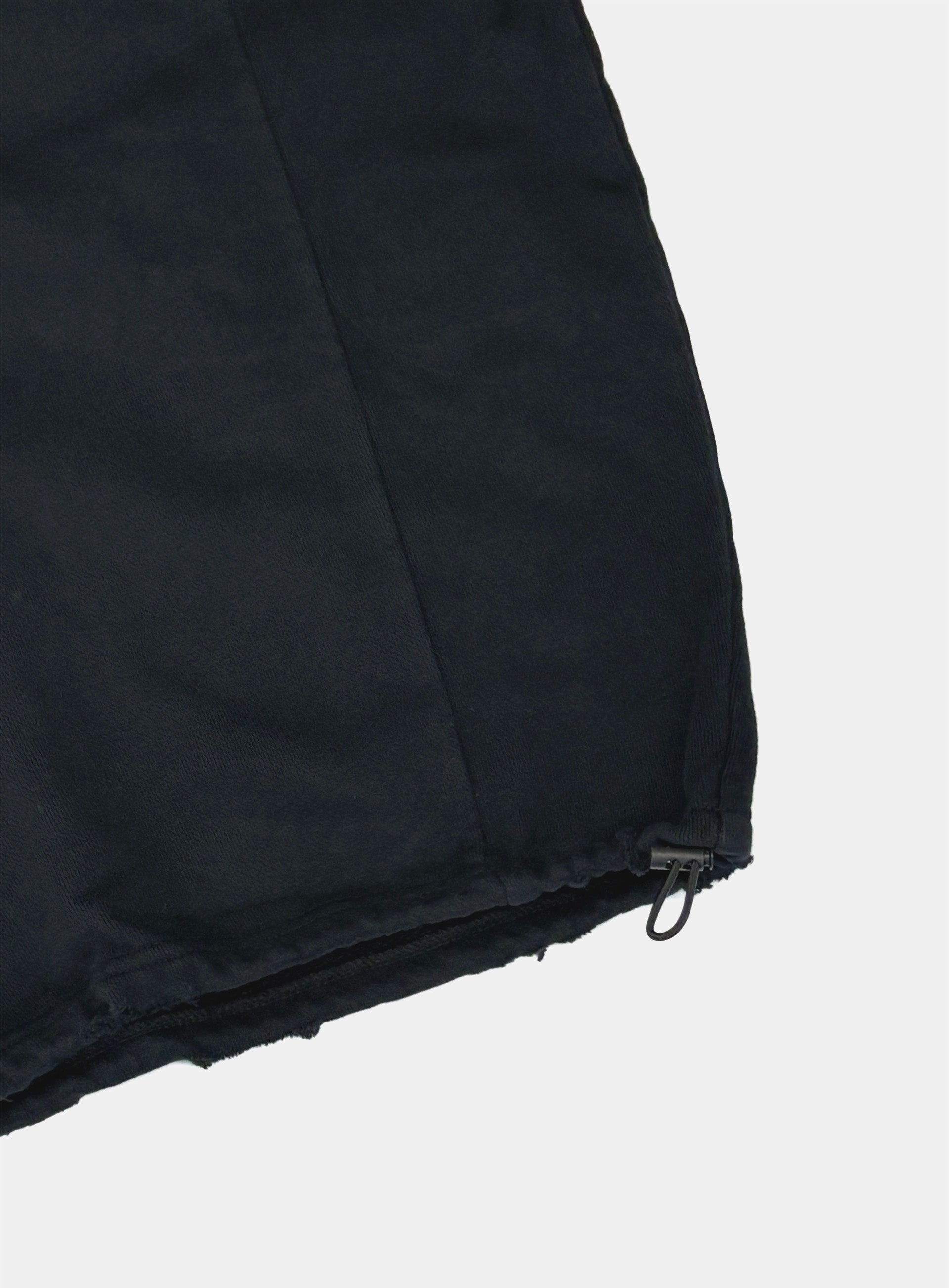 [w-pts25-086] Royal Classic Distressed 2-Way Curved Jogger Trousers - Black