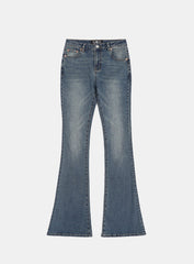 [w-jeans24-011] 0119 Low-rise boot cut jeans - Mid Blue