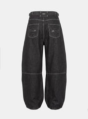 [w-pts25-030] Squad Convex Pants - Denim Black