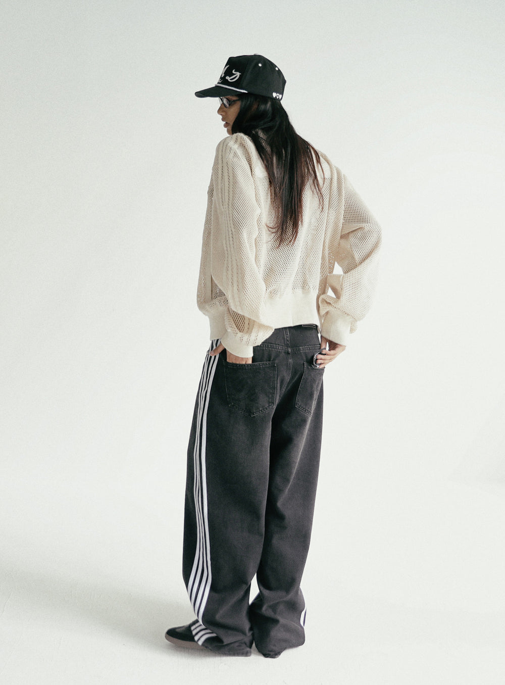 [w-jeans24-003] Billy Track Jeans Baggy Fit - Black