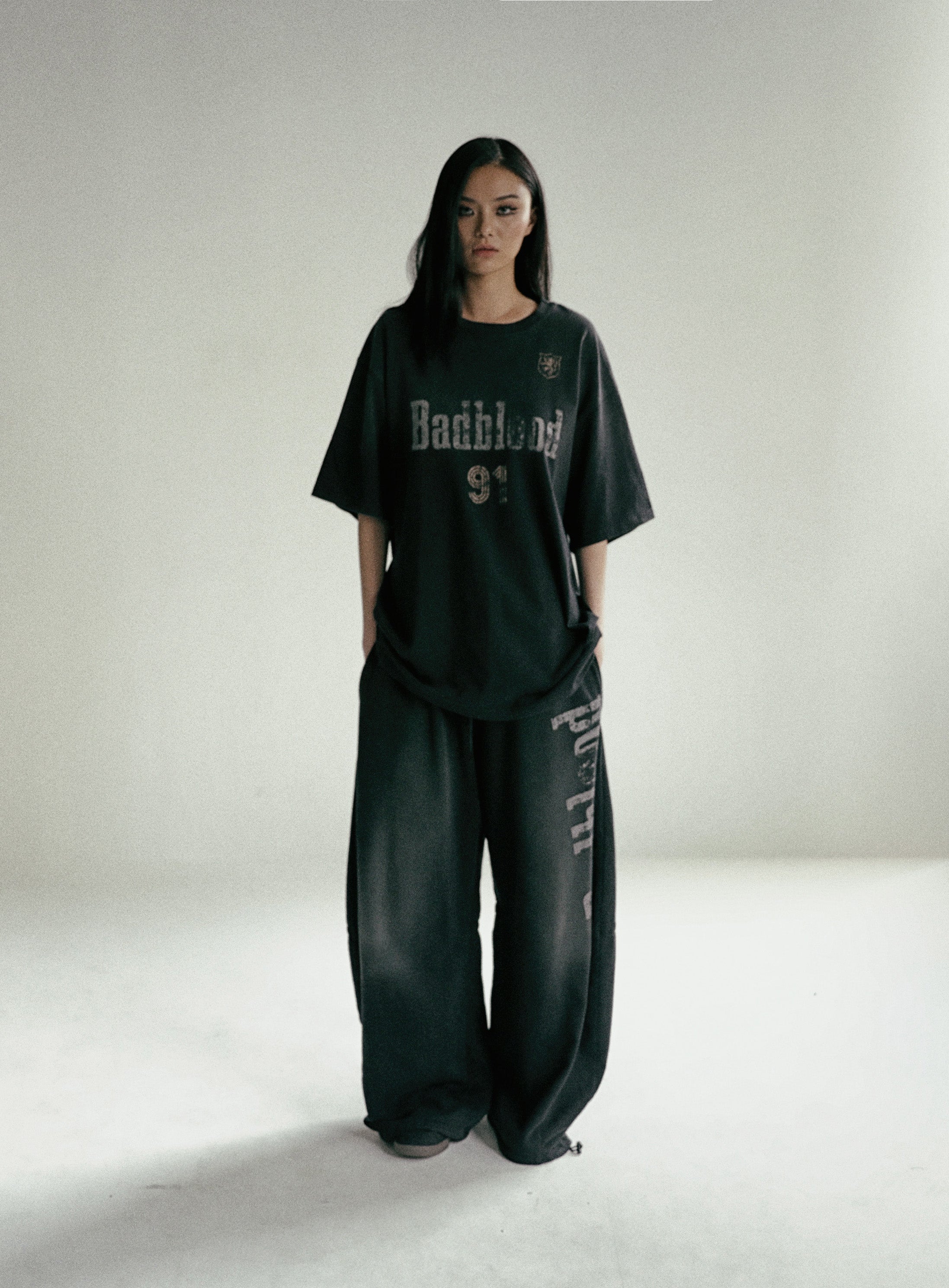 [w-pts24-082] Sun Faded 2 Jogger - Black