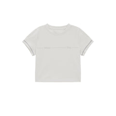 MATIN SMALL LINE LOGO STITCH CROP TOP IN LIGHT GREEN