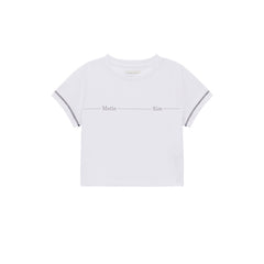 MATIN SMALL LINE LOGO STITCH CROP TOP IN WHITE
