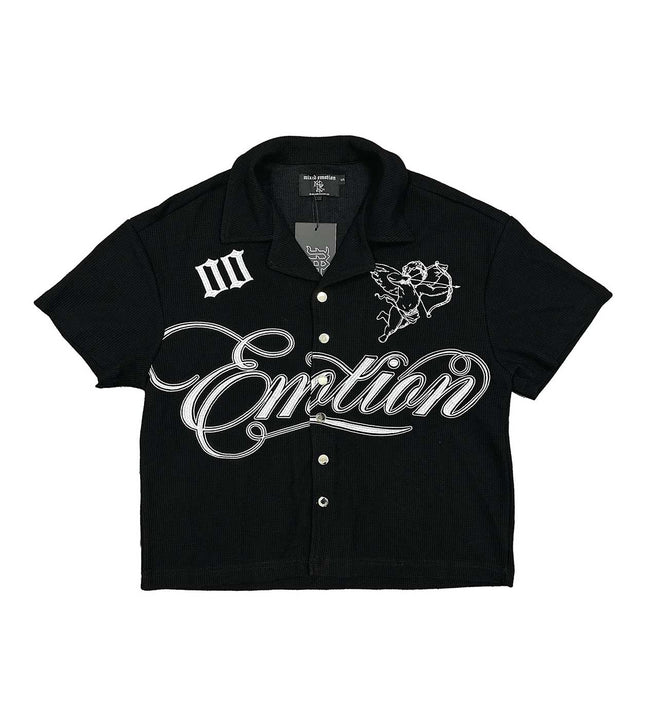 Mixed Emotions Signature Button Up Tee Black Hover Image
