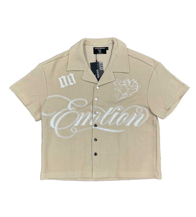 Mixed Emotions Signature Button Up Tee Cream Hover Image