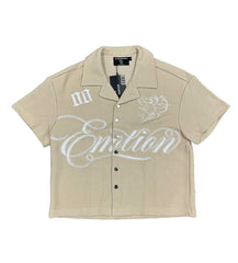 Mixed Emotions Signature Button Up Tee Cream